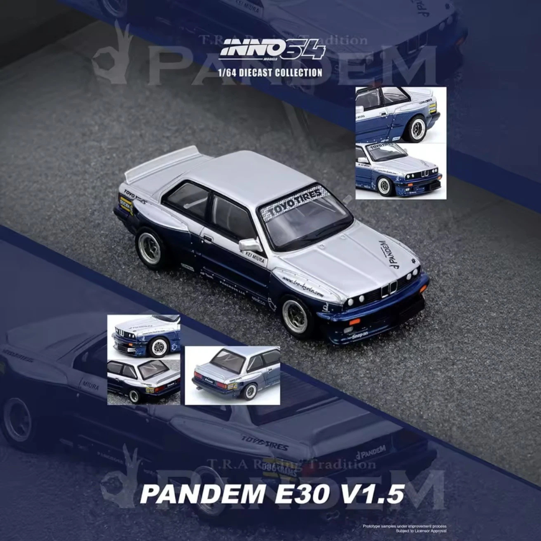 Inno64 Pandem E30 M3 Silver Blue IN64-E30P-SILBLU