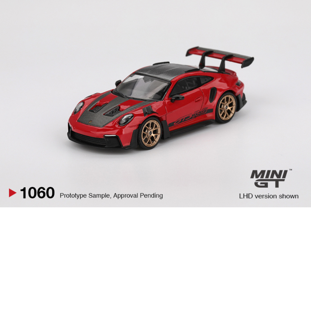 MINI GT PORSCHE 911 (992) GT3 RS GUARDS RED WEISSACH PACKAGE 2022 # 1060