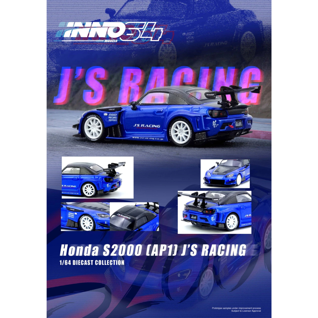 Inno64 Honda S2000 J'S RACING Blue IN64-S2000JS-BLUE