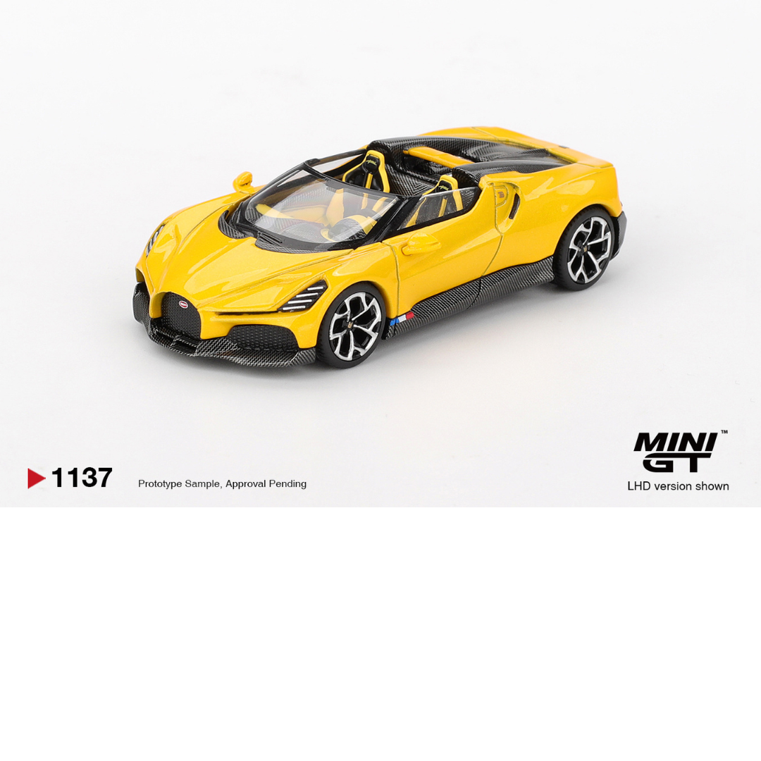 MINI GT 2023 Bugatti W16, Mistral Yellow # 1137