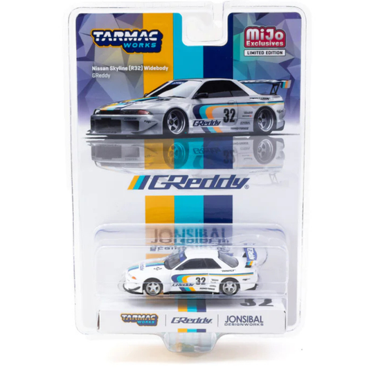 TARMAC WORKS 1.64 Nissan Skyline GTR R32 Widebody GReddy Jonsibal  - Edición especial EE. UU. - Tarmac Works GLOBAL64
