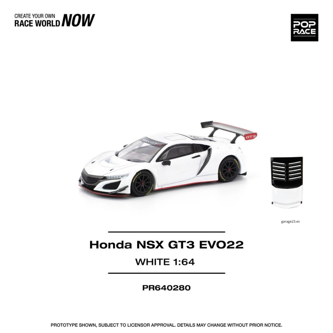 Pop Race Honda NSX GT3 EVO22 White # 280 PR640280