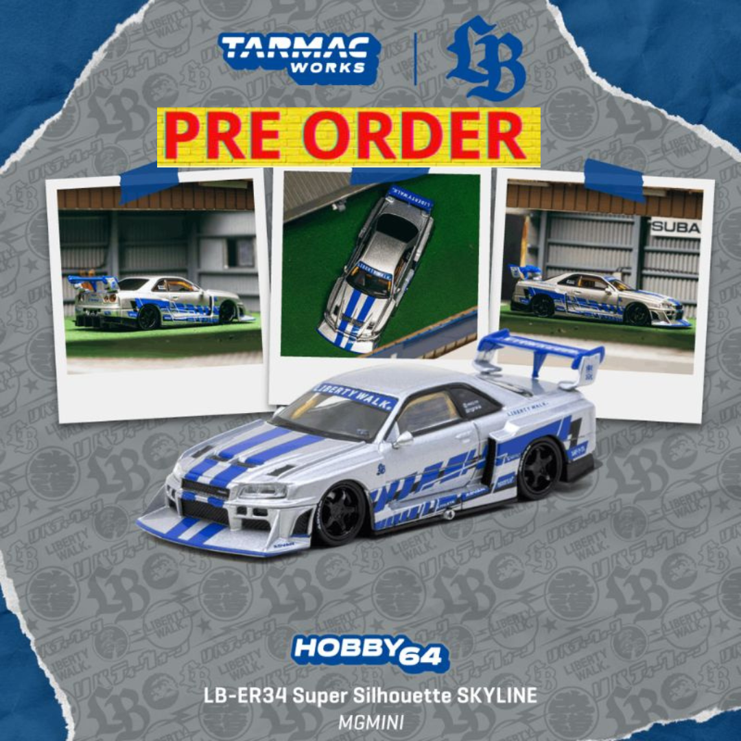***PREORDER *** LLEGADA APROXIMADA PRIMER TRIMESTRE 2027 *** Tarmac LB ER34 R34 Super Silhouette SKYLINE MGMINI – Nissan icon reimagined