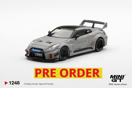 ***PREORDER *** LLEGADA APROXIMADA PRIMER TRIMESTRE 2027 *** MINI GT 1:64 NISSAN GTR R35 LB SUPER SILHOUETTE GT-RR VER1 MATT GREY 2026 # 1248