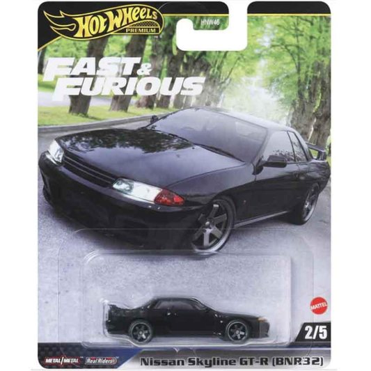 Hot Wheels Premium Nissan skyline R32 Fast and furious furious Negro Pelicula