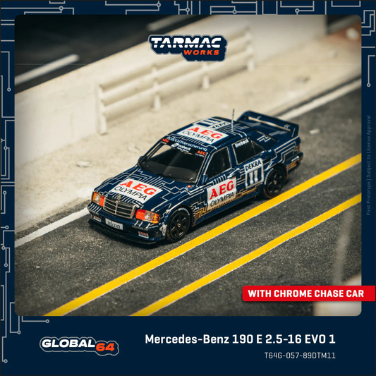 Tarmac Works 1.64 Mercedes Benz 190 E 2.5 16 EVO 1 DTM AEG 1989 Dany Snobeck T64G-057-89DTM11