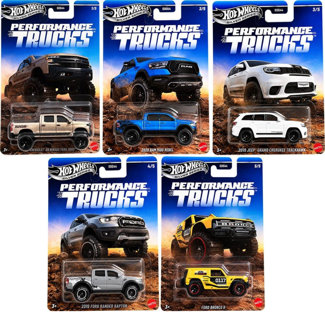 Hot Wheels Silver Series Performance Trucks Serie completa Pack5 Básicos DG44-977T