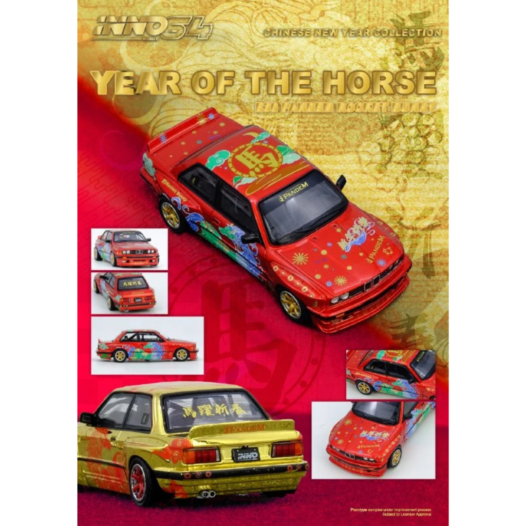 Inno64 2026 BMW Rocket Bunny E30 Chisene New Year Special Edition Año del Caballo