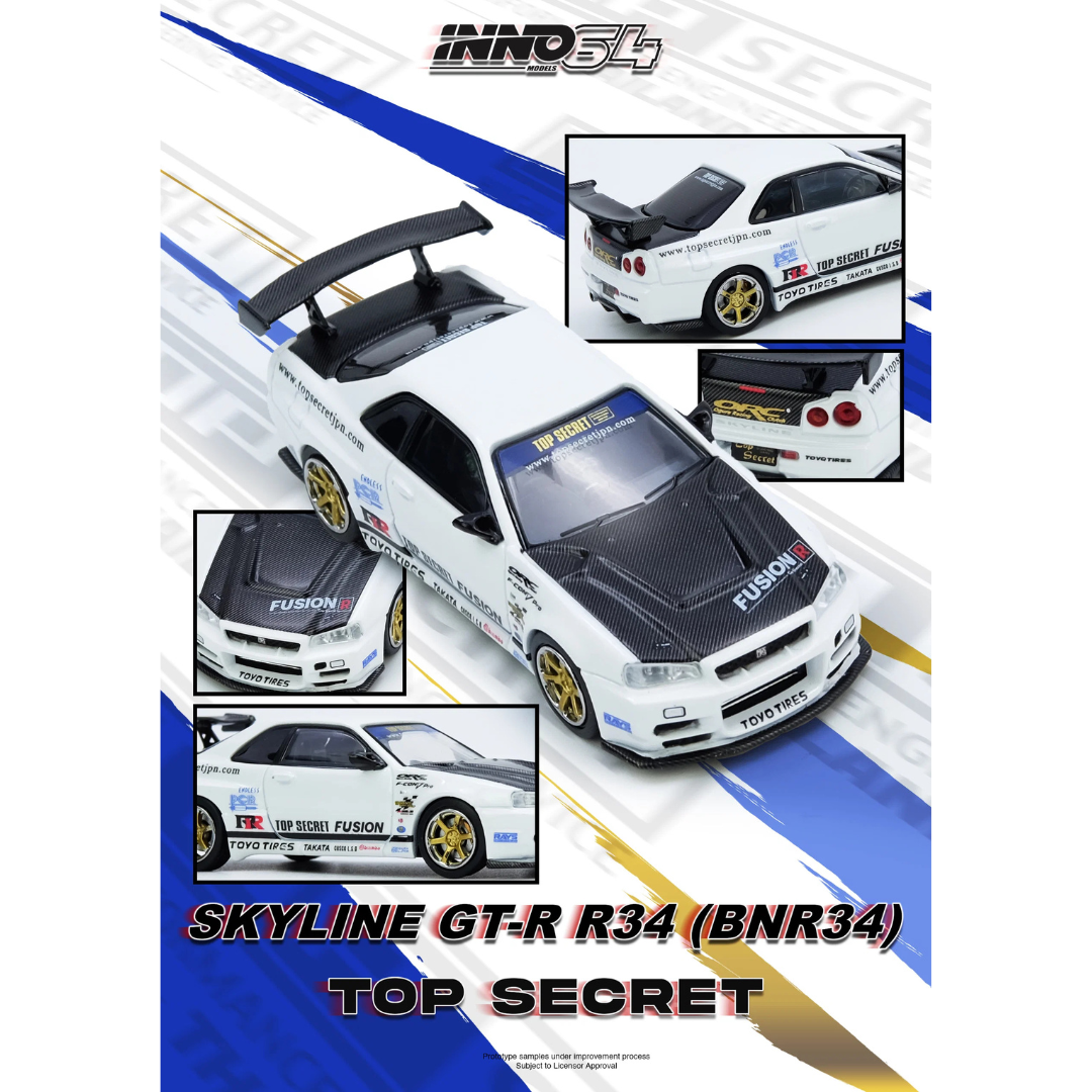 Inno64 Nissan Skyline Top Secret R34 GTR White