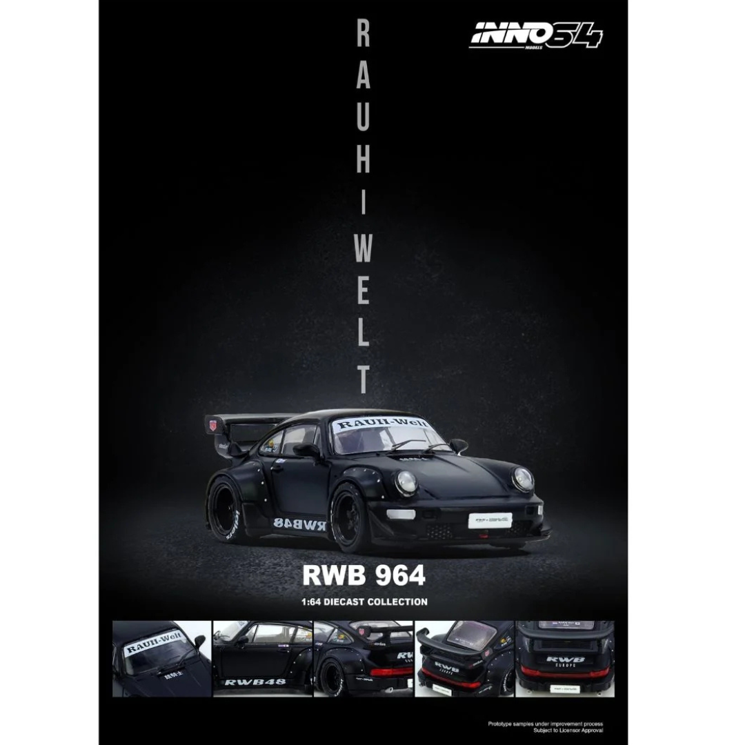 Inno64 Porsche RWB 964 Black Matt