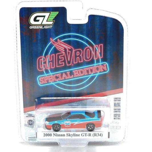 Greenlight 1/64 Nissan Skyline GTR R34 2000 CHEVRON Edición Especial