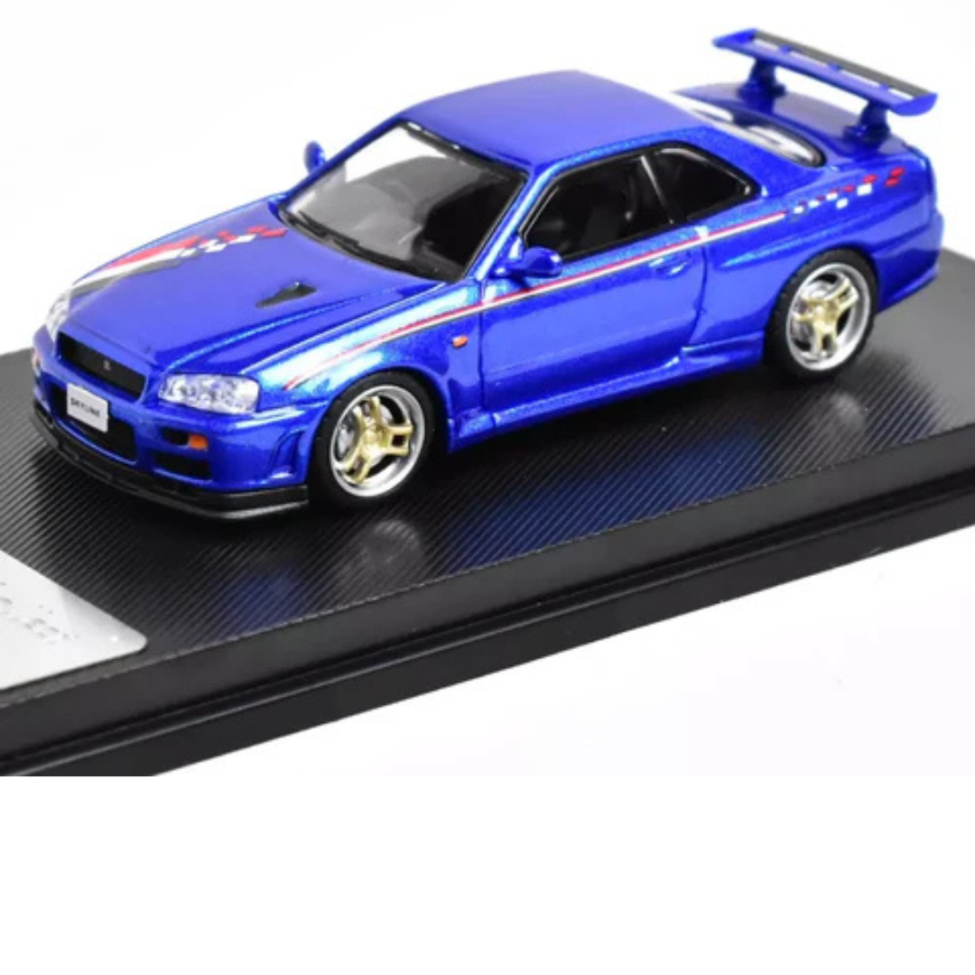 %%% My Model Collect Nissan Skyline R34 V Spec Nismo Livery Blue 1.64 MMC640009D
