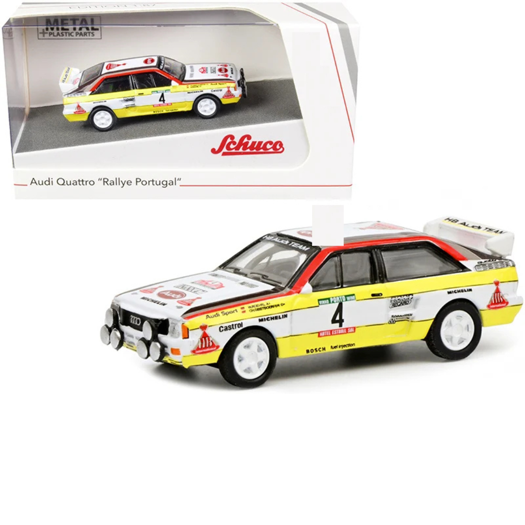Schuco 1/64 Audi Quattro #4 Rally Portugal 1984 White / Yellow schuco20370