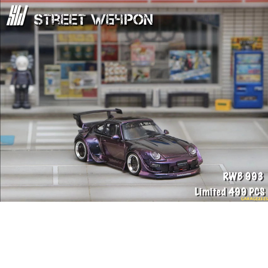 Street Weapon Porsche 911 993 RWB Chameleon Low Tail Purple 1/64