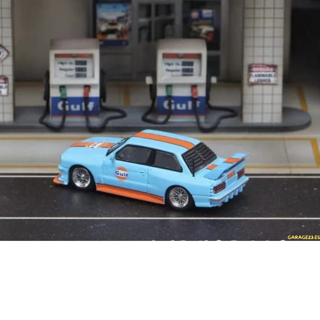 Street Weapon BMW E30 Gulf Azul/Naranja 1/64