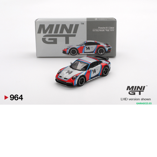 MINI GT PORSCHE 911 (992) DAKAR ICE GREY METALLIC RALLY TRIBUTE 2024 # 964