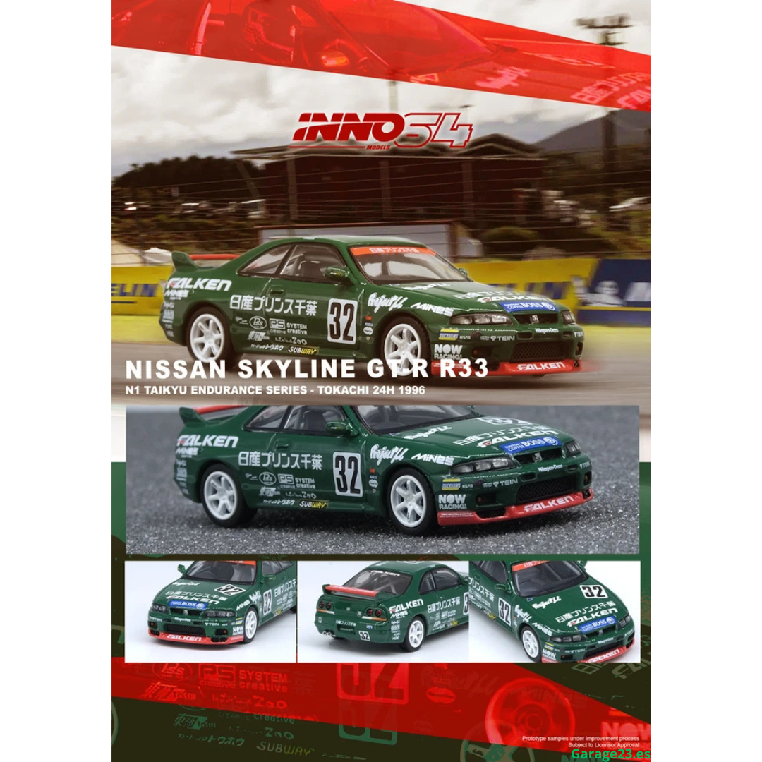 Inno64 Nissan Skyline GTR R33 #32 Prince Chiba N1 1996 FALKEN Tokachi 24h