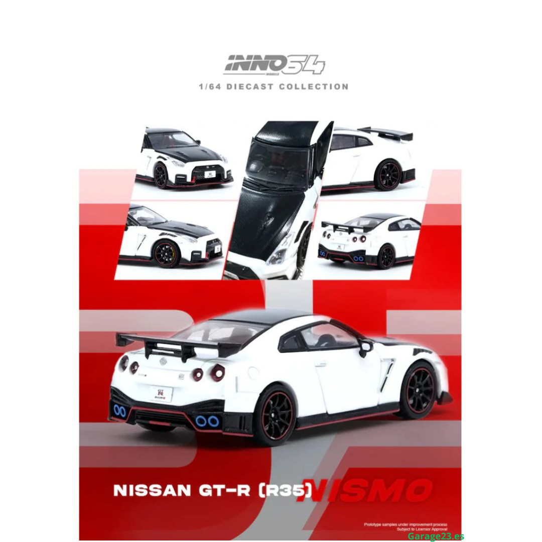 Inno64 Nissan GTR R35 Nismo Blanco Capó Negro inno