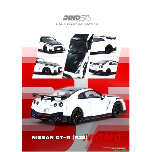 Inno64 Nissan GTR R35 Nismo Blanco Capó Negro inno