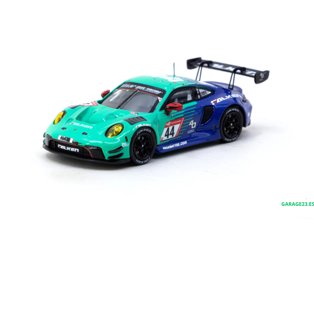 Tarmac Works *** 24H de Nürburgring *** Porsche 911 GT3 R n.° 44 J. Eriksson, T. Heinemann, N. Menzel y M. Ragginger – Colaboración con IXO Models – Hobby64 ¨Falken¨ 1.64