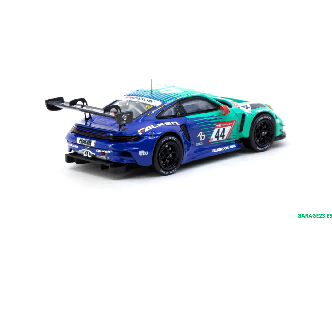 Tarmac Works *** 24H de Nürburgring *** Porsche 911 GT3 R n.° 44 J. Eriksson, T. Heinemann, N. Menzel y M. Ragginger – Colaboración con IXO Models – Hobby64 ¨Falken¨ 1.64