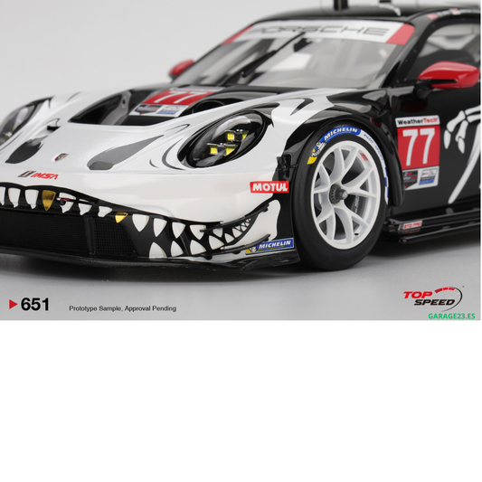*** PREORDER *** LLEGADA APROX MARZO/ABRIL*** PUEDE SUFIR RETRASOS*** TOP SPEED ESCALA 1/18 PORSCHE 911 SKELETON (992) GT3 R #77 GTD PRO AO RACING PETIT LE MANS 2025 # 651