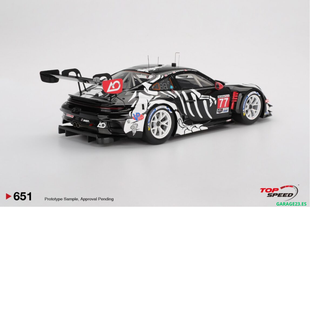 *** PREORDER *** LLEGADA APROX MARZO/ABRIL*** PUEDE SUFIR RETRASOS*** TOP SPEED ESCALA 1/18 PORSCHE 911 SKELETON (992) GT3 R #77 GTD PRO AO RACING PETIT LE MANS 2025 # 651