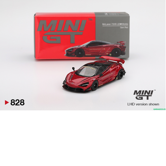 ***EN CAMINO*** MINI GT MCLAREN 720S LB WORKS GEM RED 2022 # 828