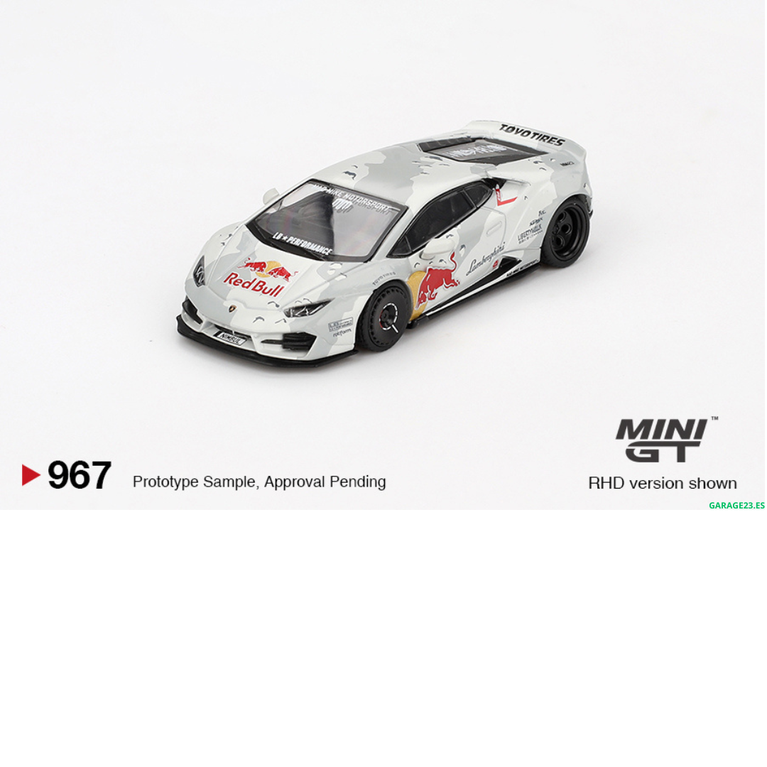 ***EN CAMINO*** MINI GT 1:64 LAMBORGHINI HURACAN LB- WORKS VER. 2 MAD MIKE NIMBUL 2024 RED BULL # 967