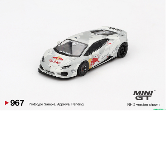 ***EN CAMINO*** MINI GT 1:64 LAMBORGHINI HURACAN LB- WORKS VER. 2 MAD MIKE NIMBUL 2024 RED BULL # 967