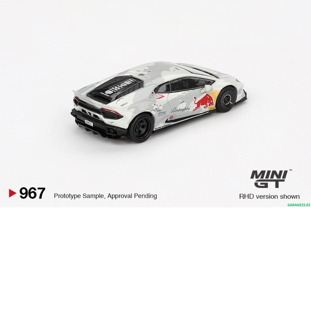 ***EN CAMINO*** MINI GT 1:64 LAMBORGHINI HURACAN LB- WORKS VER. 2 MAD MIKE NIMBUL 2024 RED BULL # 967