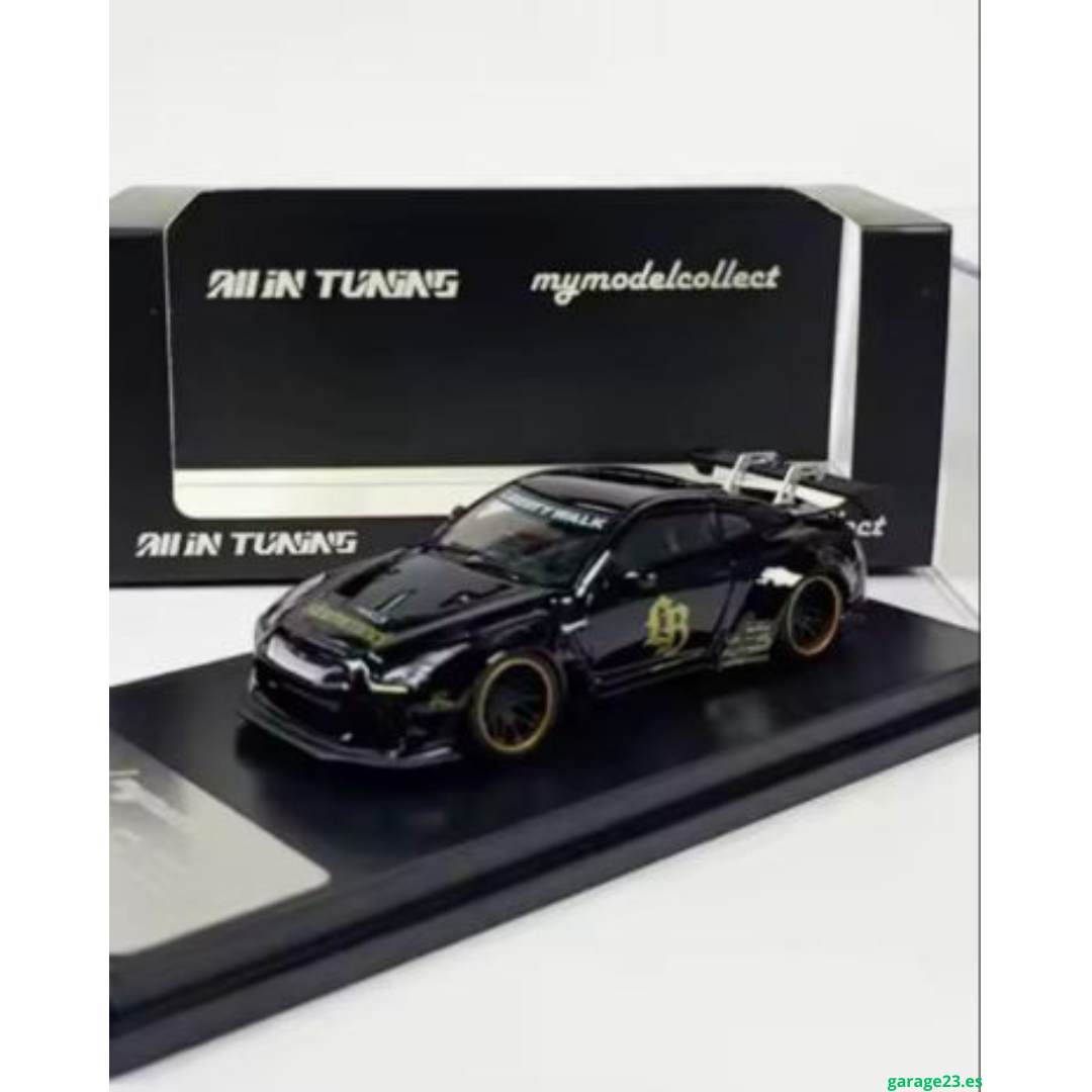 ***EN CAMINO *** My Model Collect Nissan GTR R35  Nissan LB Black/Gold 1.64