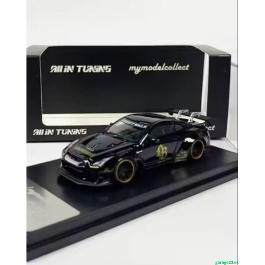 ***EN CAMINO *** My Model Collect Nissan GTR R35  Nissan LB Black/Gold 1.64