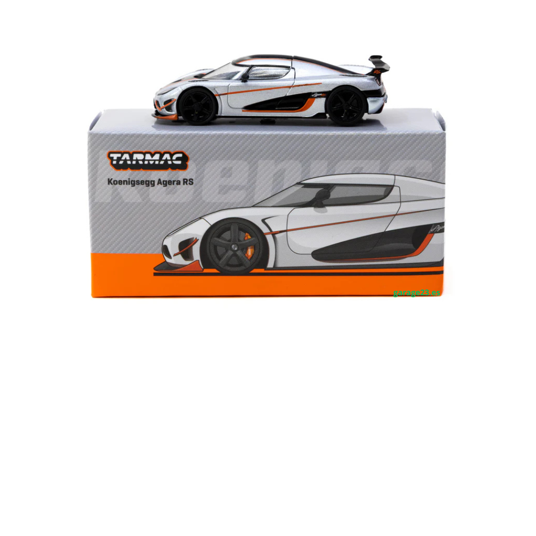 Unica unidad! Tarmac Works 1.64 Koenigsegg Agera RS Plata Lunar/Negro - GLOBAL64