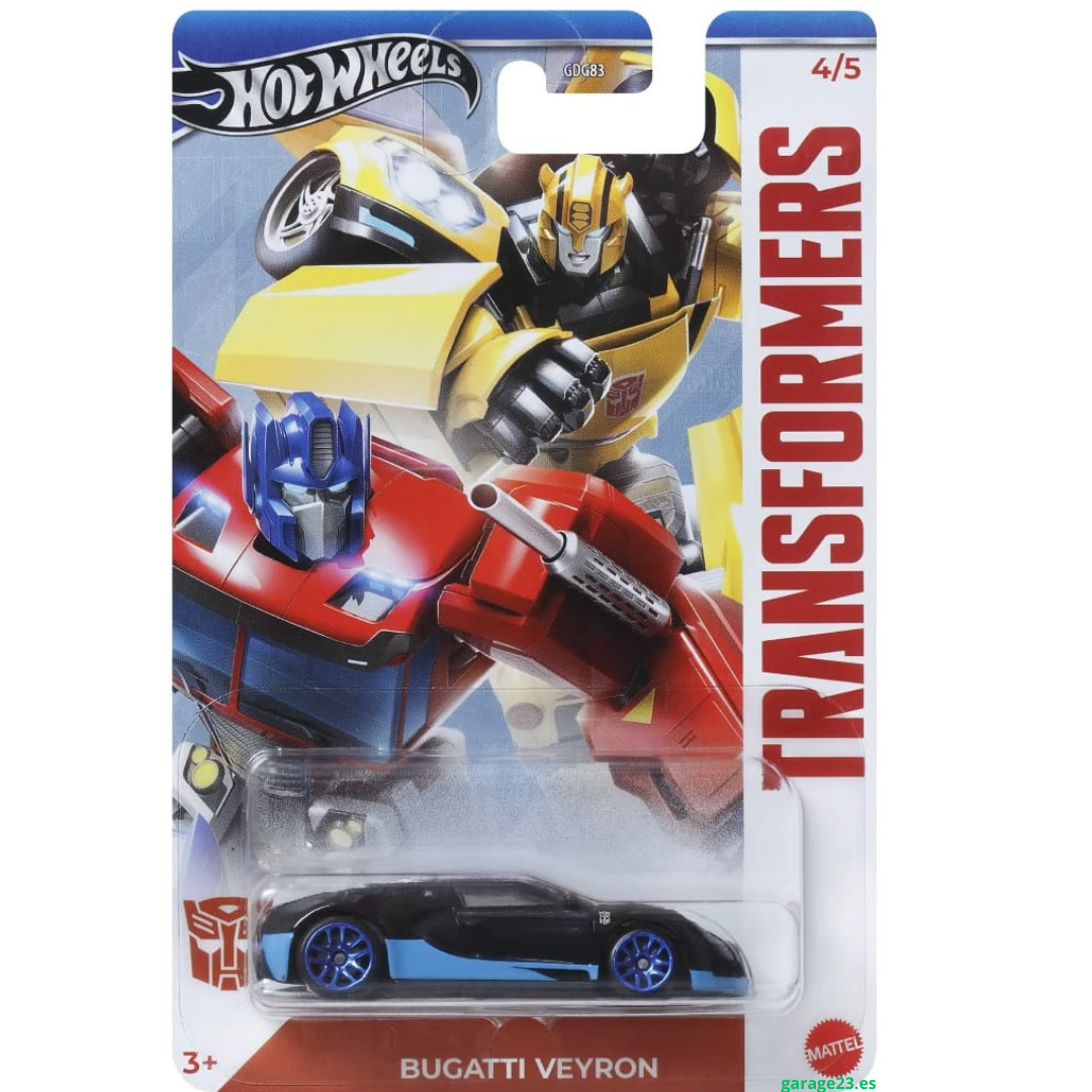 Hot Wheels Básico Serie Silver Transformers Bugatti Veyron 1.64