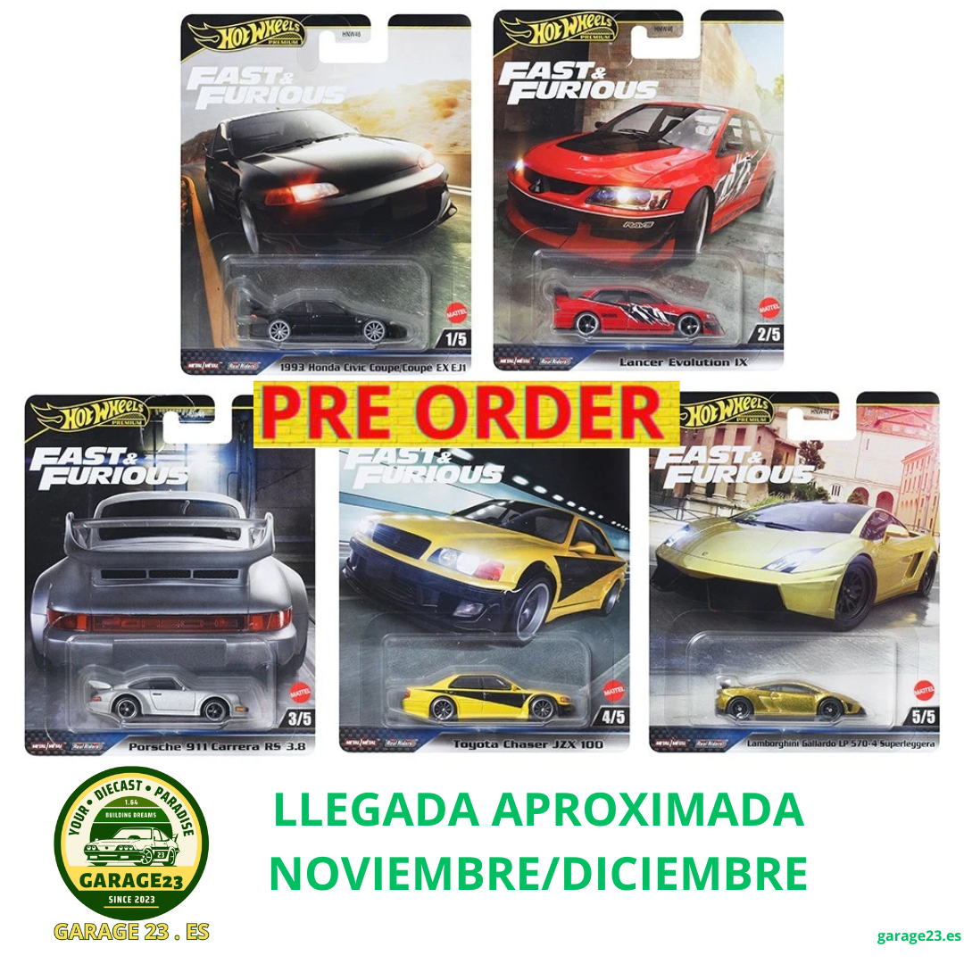 ***PREORDER *** LLEGADA APROXIMADA NOVIEMBRE/DICIEMBRE*** PUEDE SUFRIR RETRASOS*** Hot Wheels Premium Fast And Furious Civic - Gallardo- Lancer Evo ... HNW46-979M