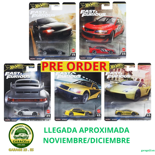 ***PREORDER *** LLEGADA APROXIMADA NOVIEMBRE/DICIEMBRE*** PUEDE SUFRIR RETRASOS*** Hot Wheels Premium Fast And Furious Civic - Gallardo- Lancer Evo ... HNW46-979M