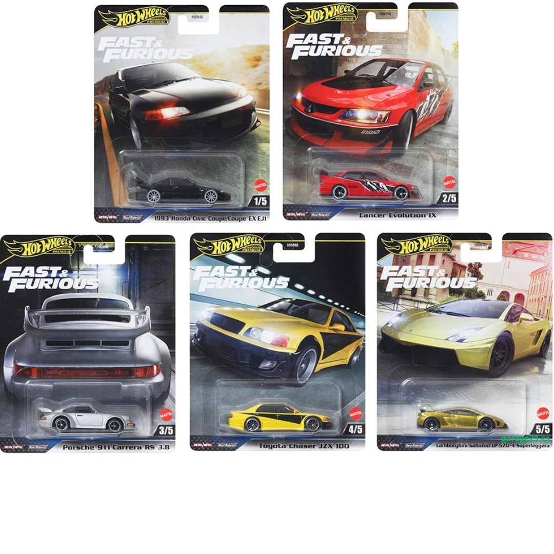 ***PREORDER *** LLEGADA APROXIMADA NOVIEMBRE/DICIEMBRE*** PUEDE SUFRIR RETRASOS*** Hot Wheels Premium Fast And Furious Civic - Gallardo- Lancer Evo ... HNW46-979M