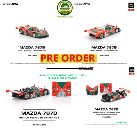 *** PREORDER *** LLEGADA APROX ULTIMO CUARTO DE 2025** PUEDE SUFRIR RETRASOS***POP RACE 1991 Mazda 787B Le Mans 24h Winner *DESMONTABLE PR640301 1.64