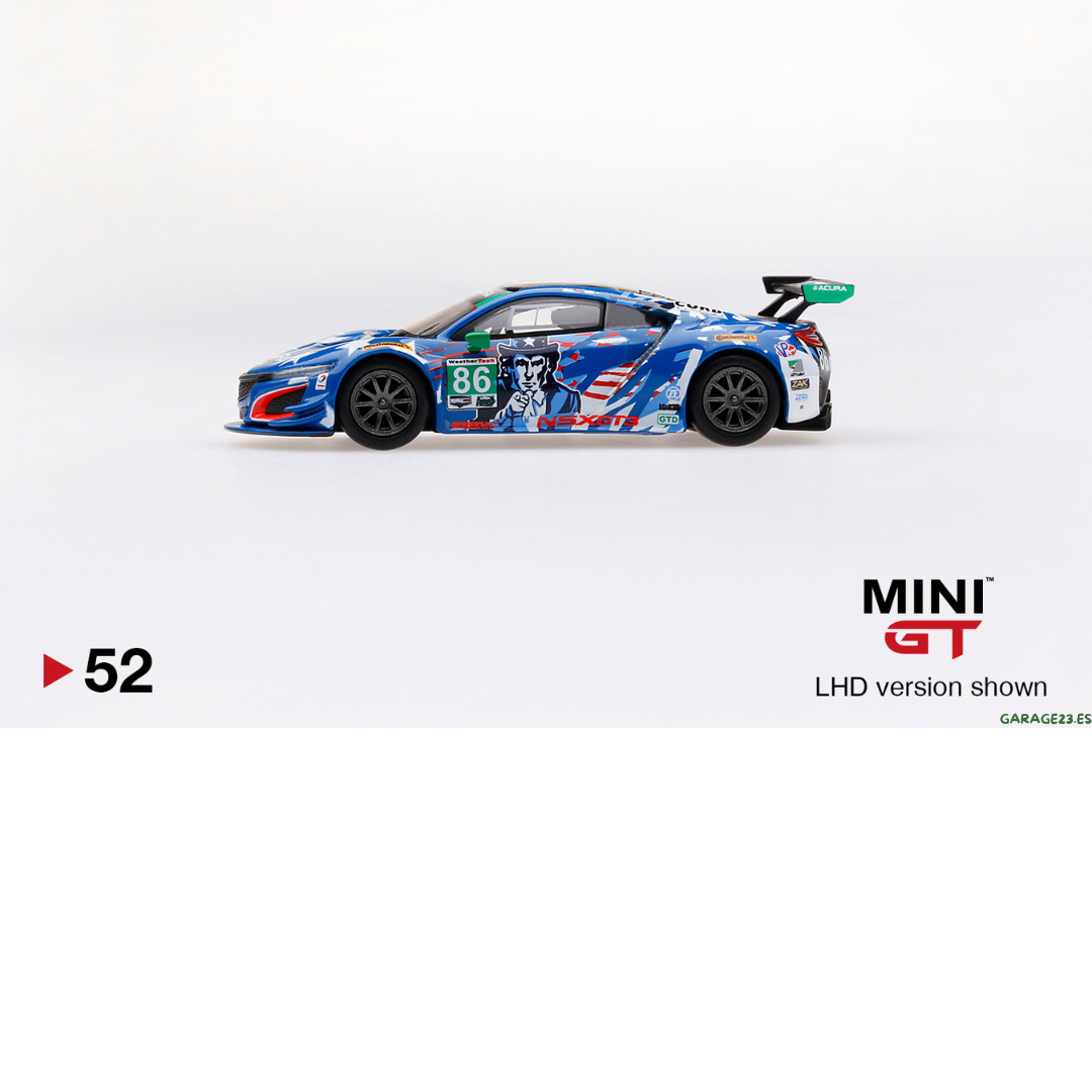 *Pieza Antigua,dificil de conseguir* MINI GT Mijo Exclusives Acura 2017 NSX GT3 #86 Uncle Sam # 52