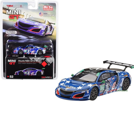 *Pieza Antigua,dificil de conseguir* MINI GT Mijo Exclusives Acura 2017 NSX GT3 #86 Uncle Sam # 52