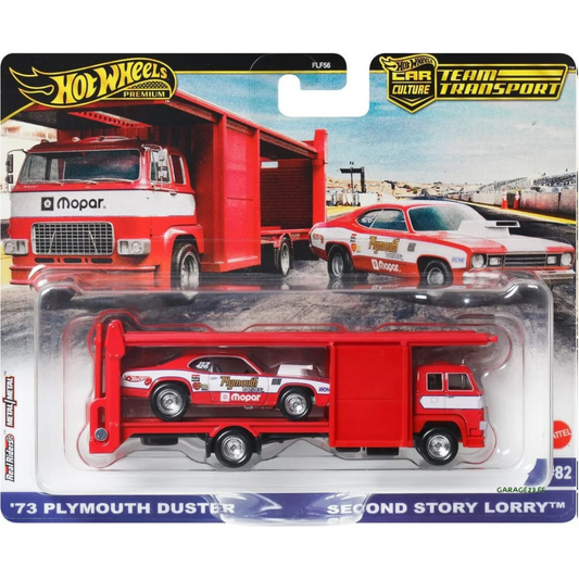 Hot Wheels Team Transport 1973 Plymouth Duster & Second Story Lorry # 82