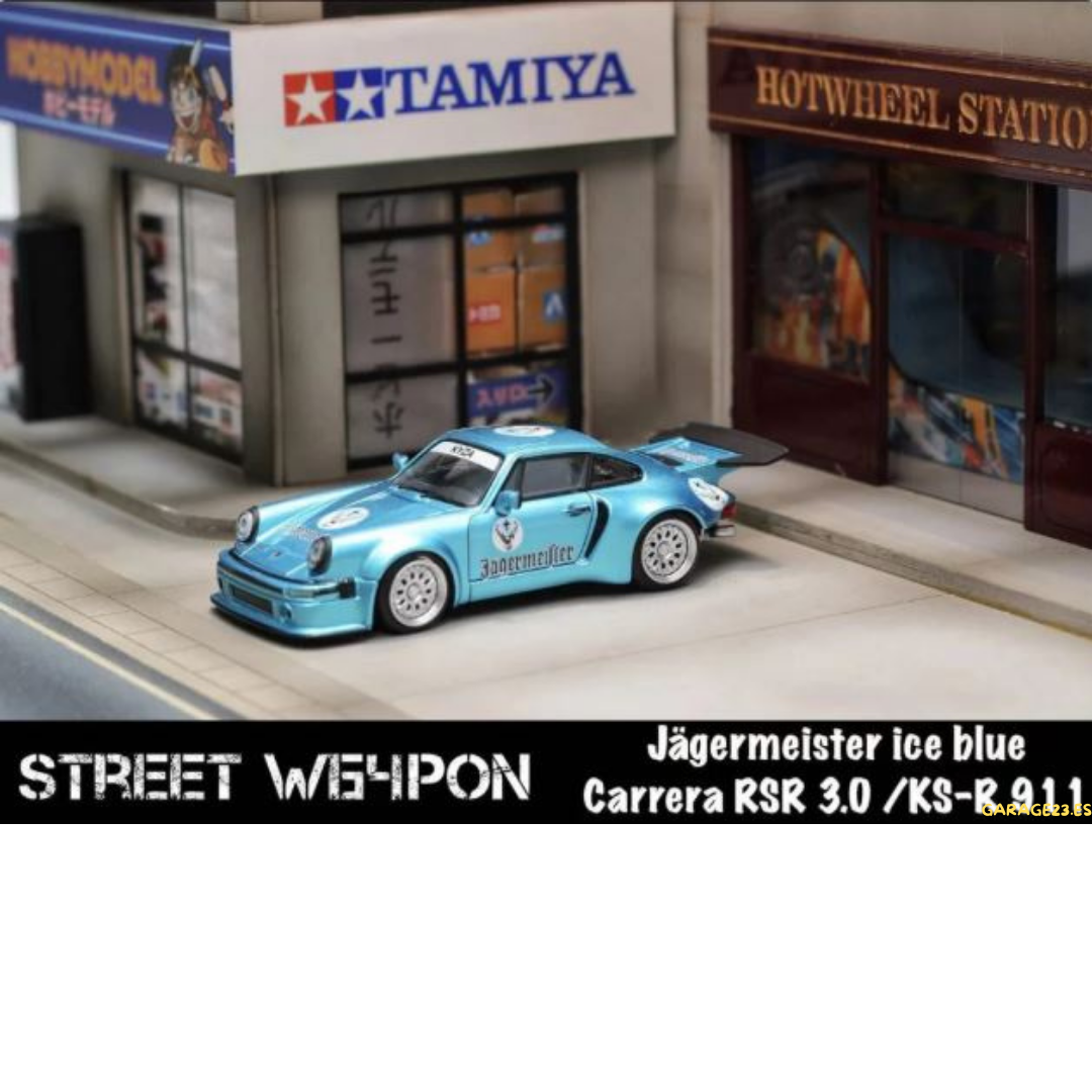 Street Weapon Porsche RWB 911 KS-R *Jagermeister*, Ice Blue 1/64