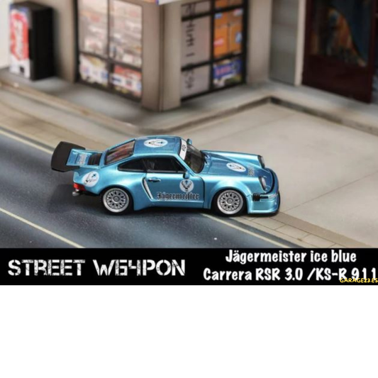 Street Weapon Porsche RWB 911 KS-R *Jagermeister*, Ice Blue 1/64