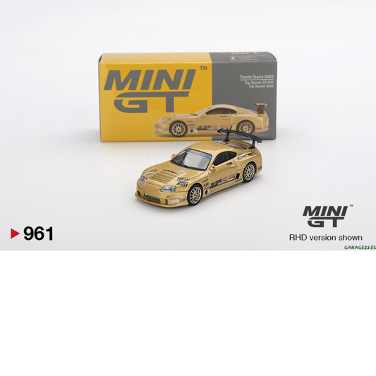 MINI GT Toyota Supra (A80) GT-300 Top Secret Oro Top Secret # 961