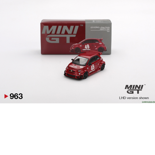 MINI GT FIAT ABARTH 595 LB-WORKS X ABAS WORKS RED 2024 1/64 # 963