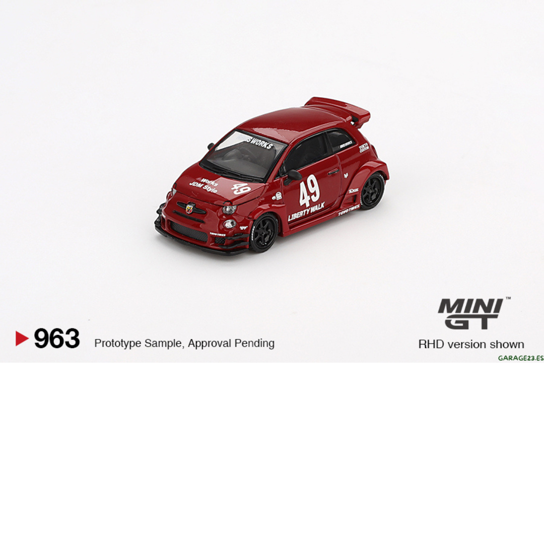 MINI GT FIAT ABARTH 595 LB-WORKS X ABAS WORKS RED 2024 1/64 # 963