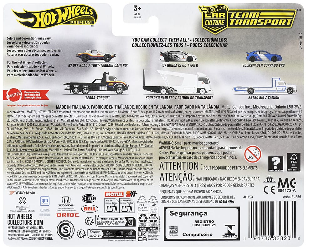 Hot Wheels Premium Team Transport Volkswagen Corrado VR6 + Retro Rig # 94 Ref 978L