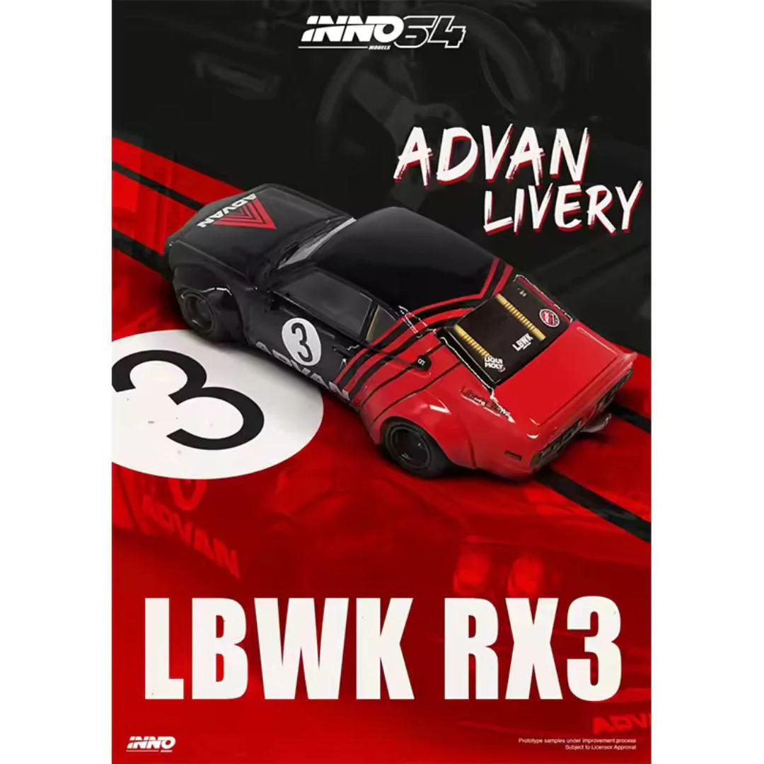 Inno64 LBWK Mazda RX3 Savanna Advan Livery 1.64