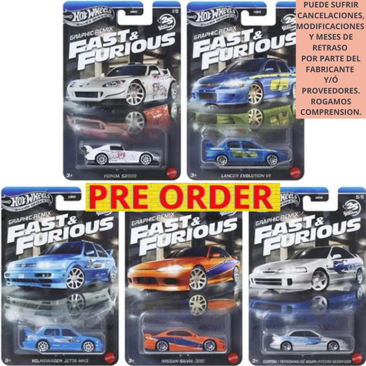 *** PREORDER *** LLEGADA NOVIEMBRE/DICIEMBRE 2025 *** PUEDE SUFRIR RETRASOS *** Hot Wheels Silver Series Serie Completa Fast And Furious Reverse Mix